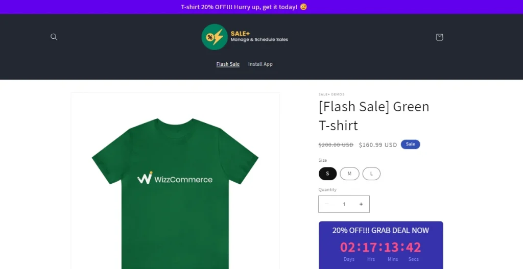 Shopify sales promotion examples  Flash Sale