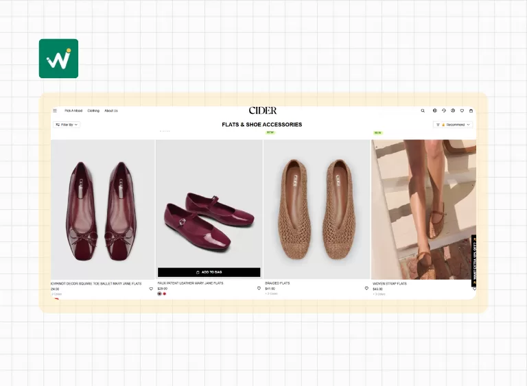 Add to cart button in the collection page example