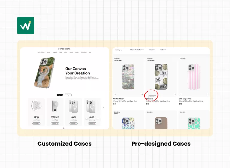 Add to cart button pre-designed example