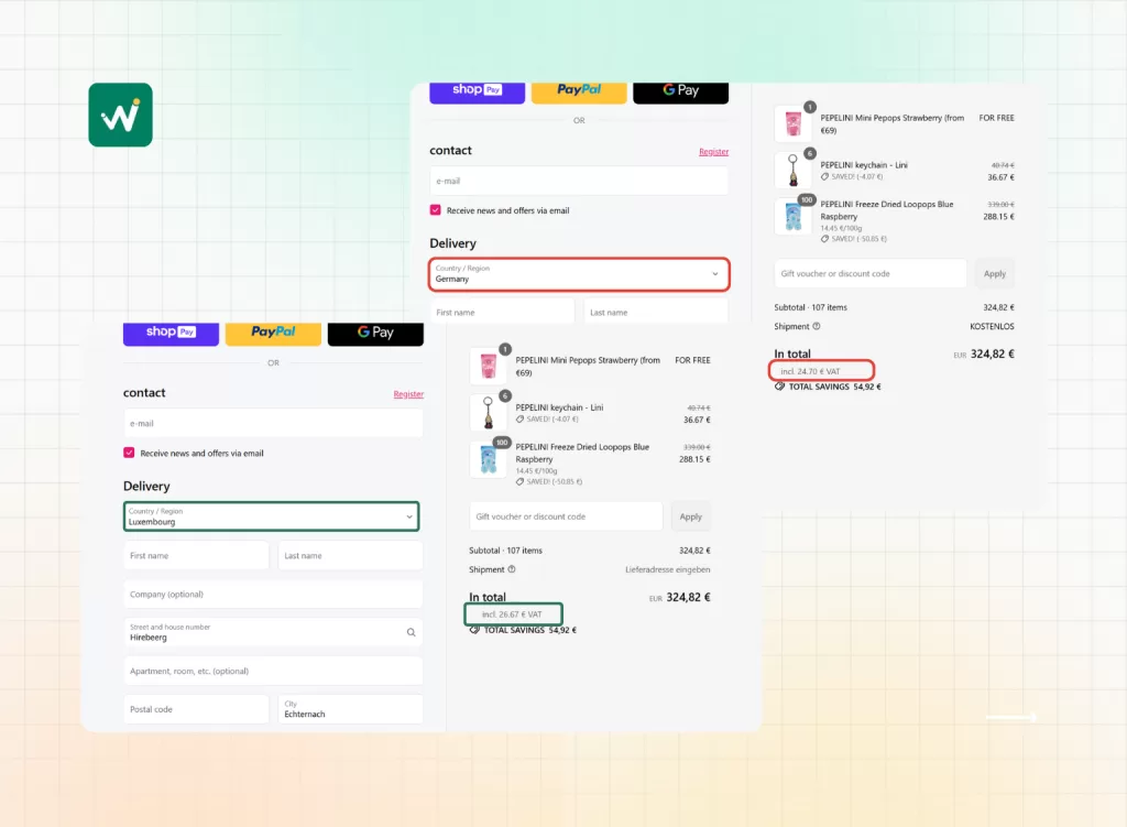 PEPELIN's check-out page