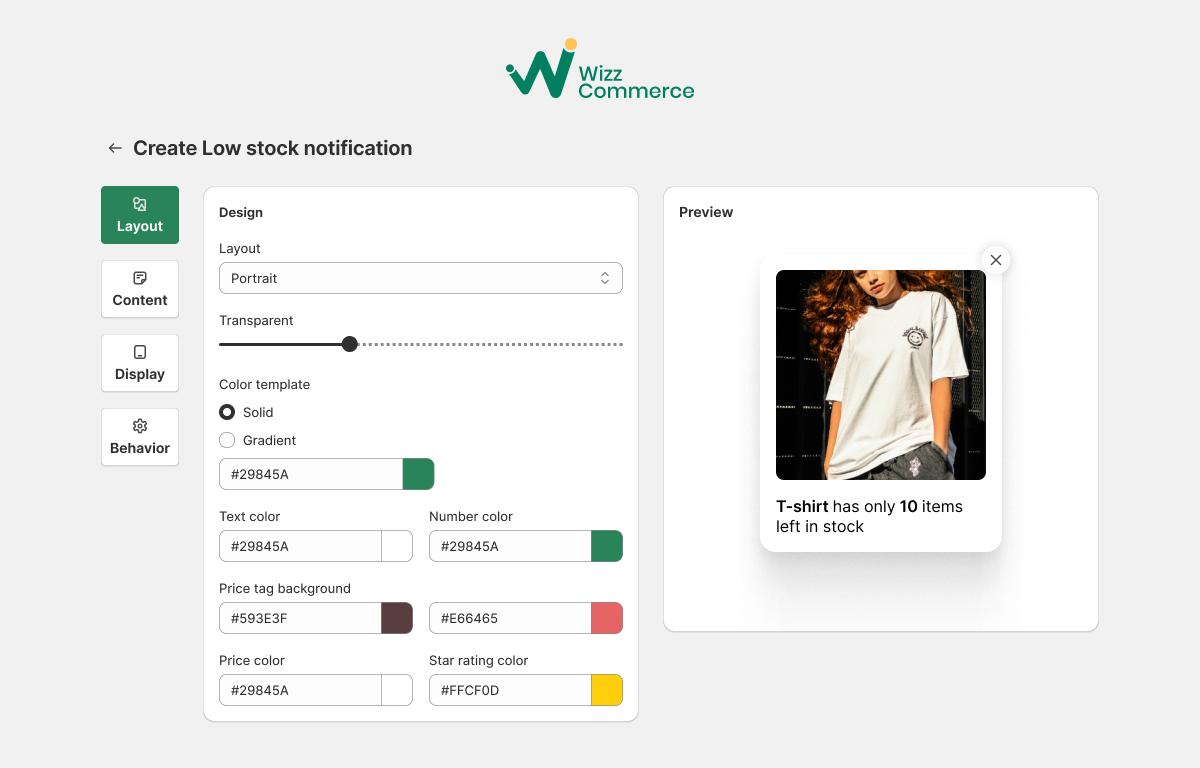 Control the design of fake Shopify popups with notification apps