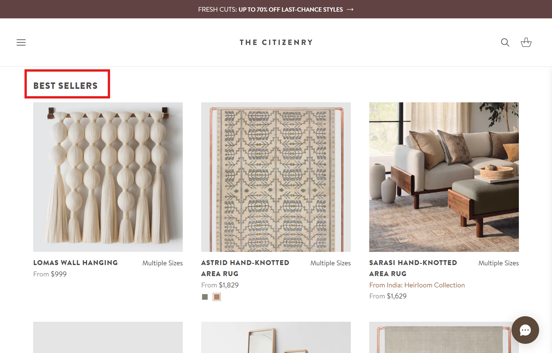 A "Best-seller" product section