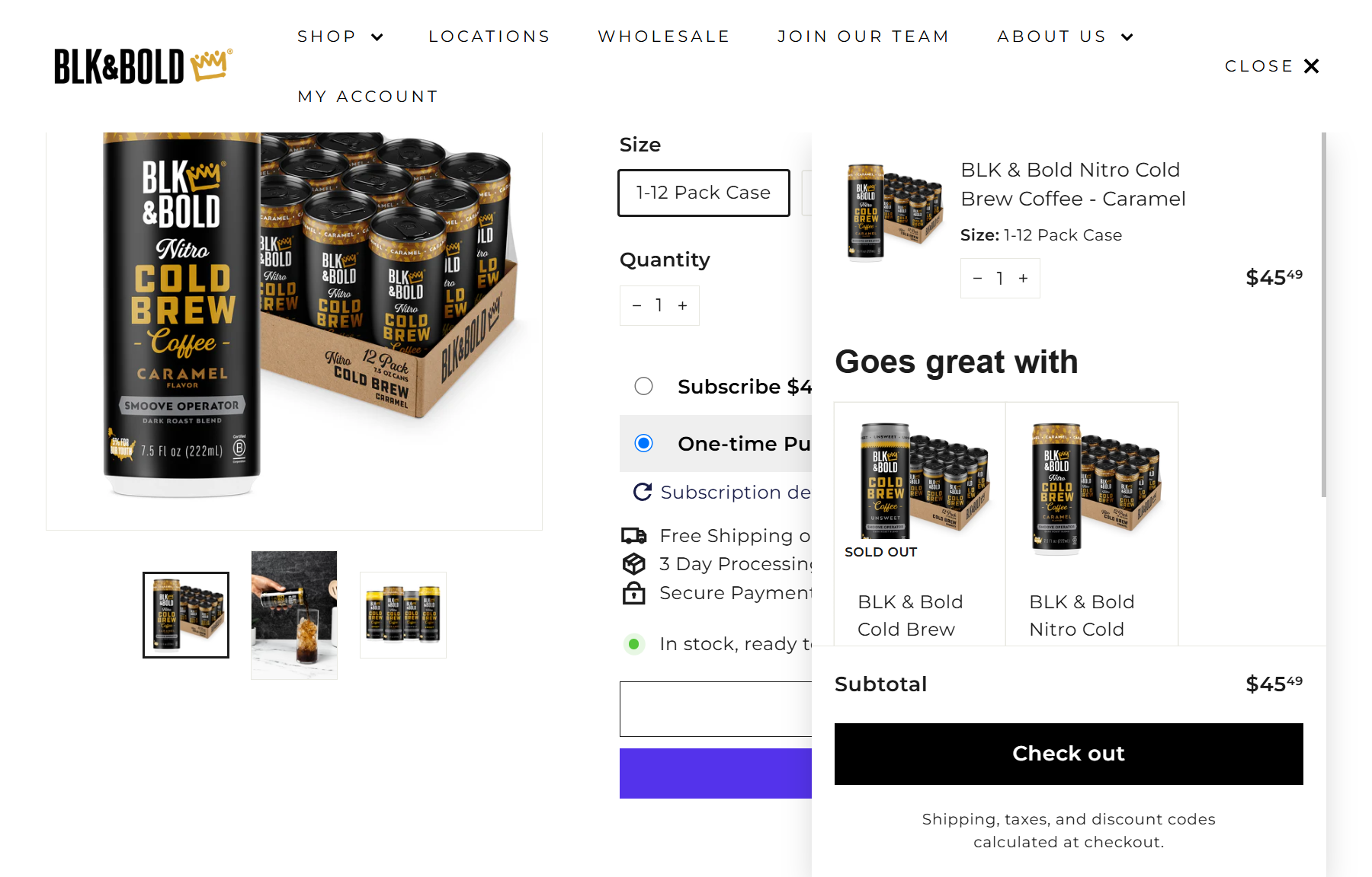 Popup cart example