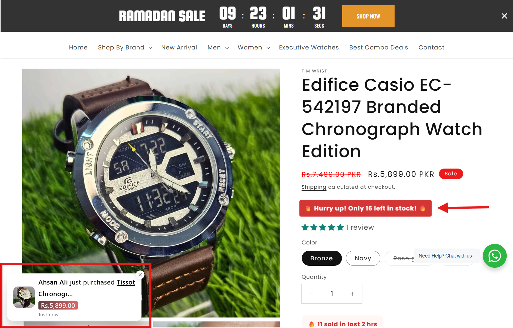 Displaying low-stock alert and recent sales on the product page