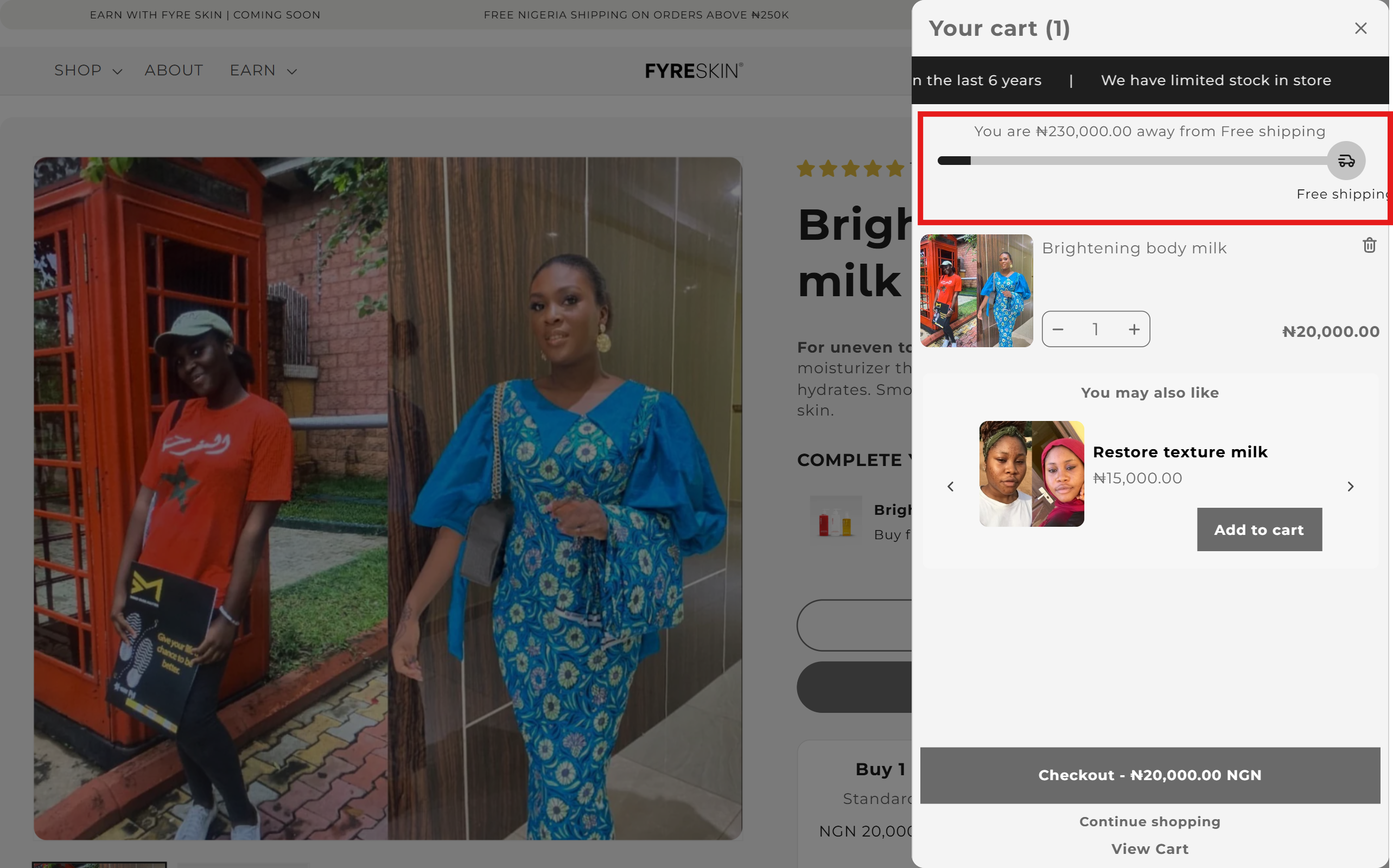 A free shipping bar will look like that.