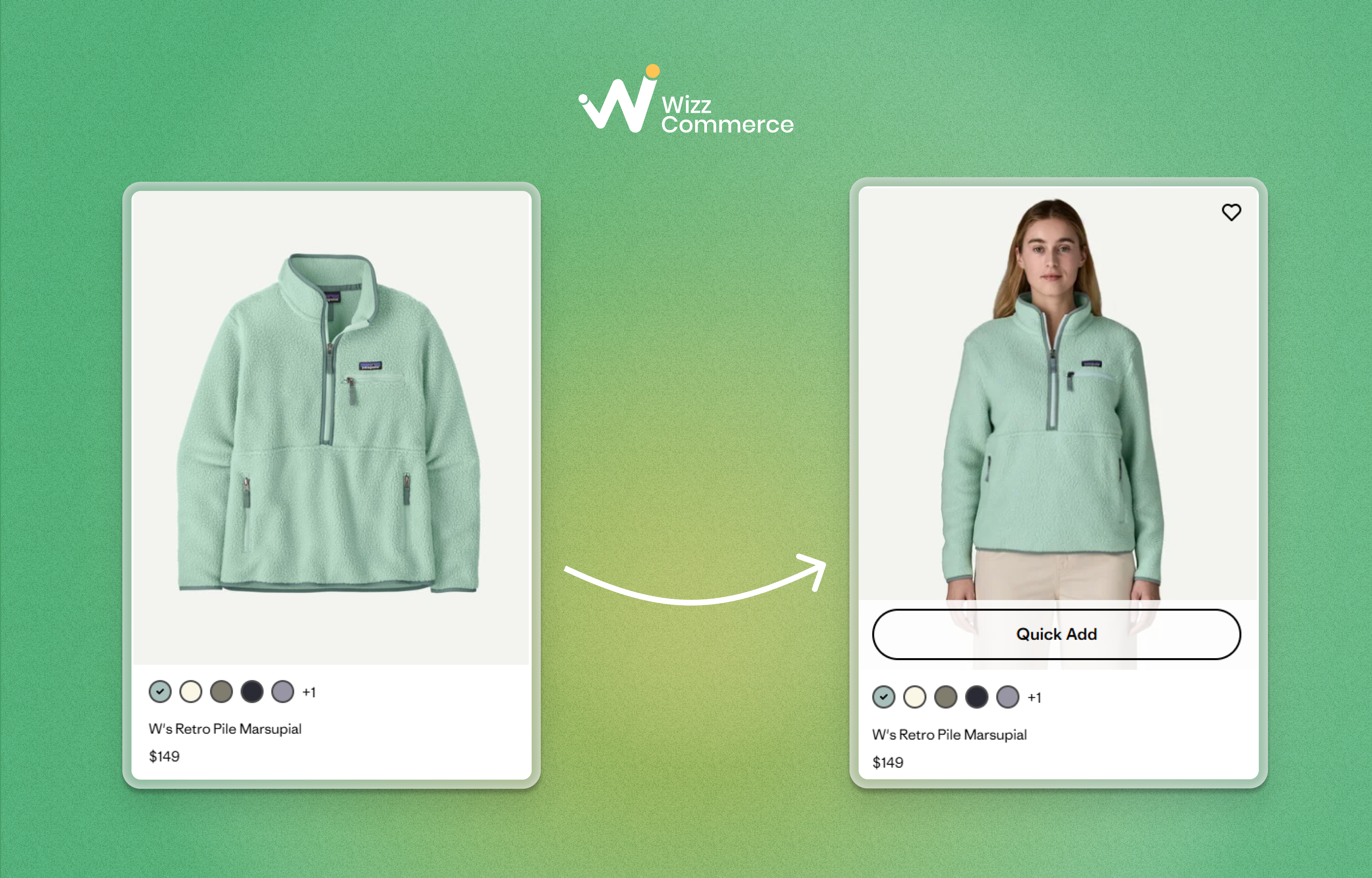 How Patagonia describes their clothes more clearly by hover effects.