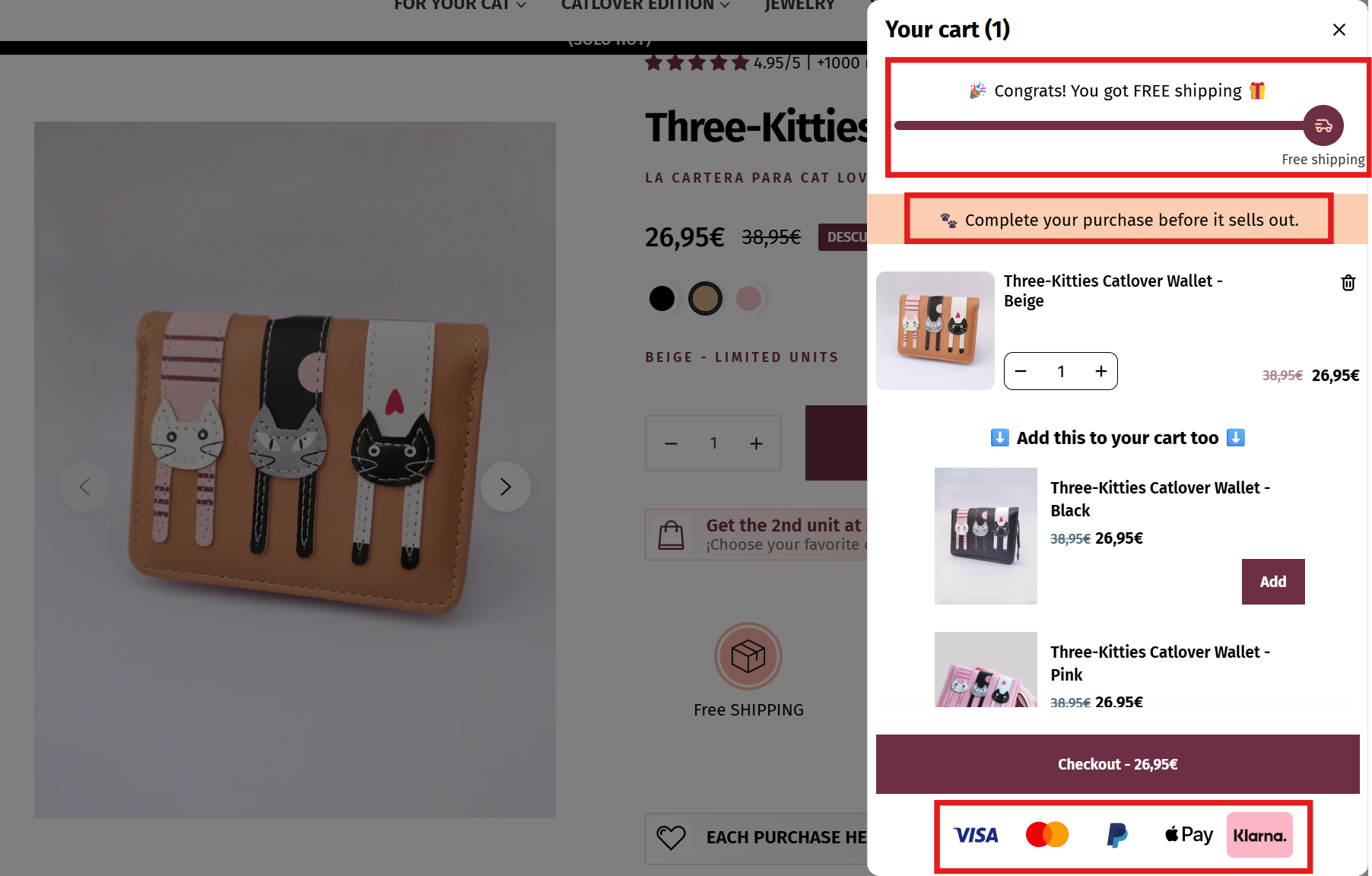 progress bar fomo message trust badge
