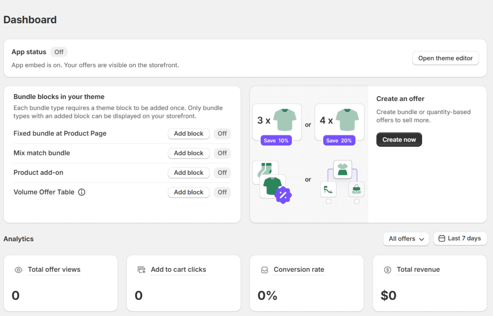 The dashboard of Snap Bundle