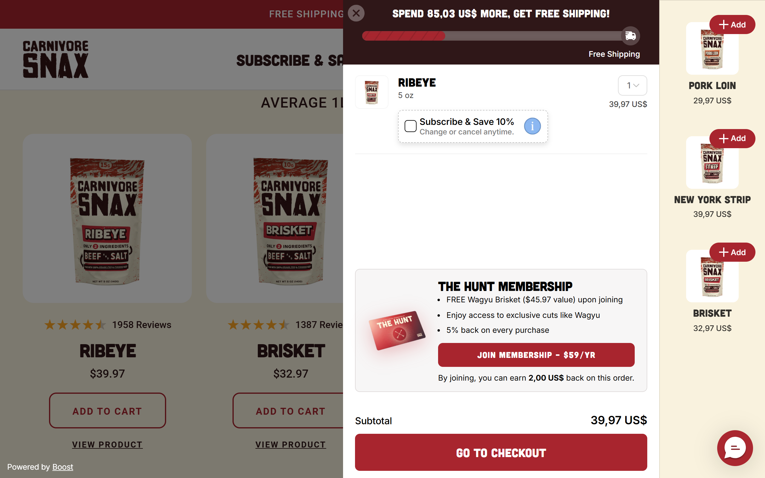 A Shopify brand example of subscription upgrades.