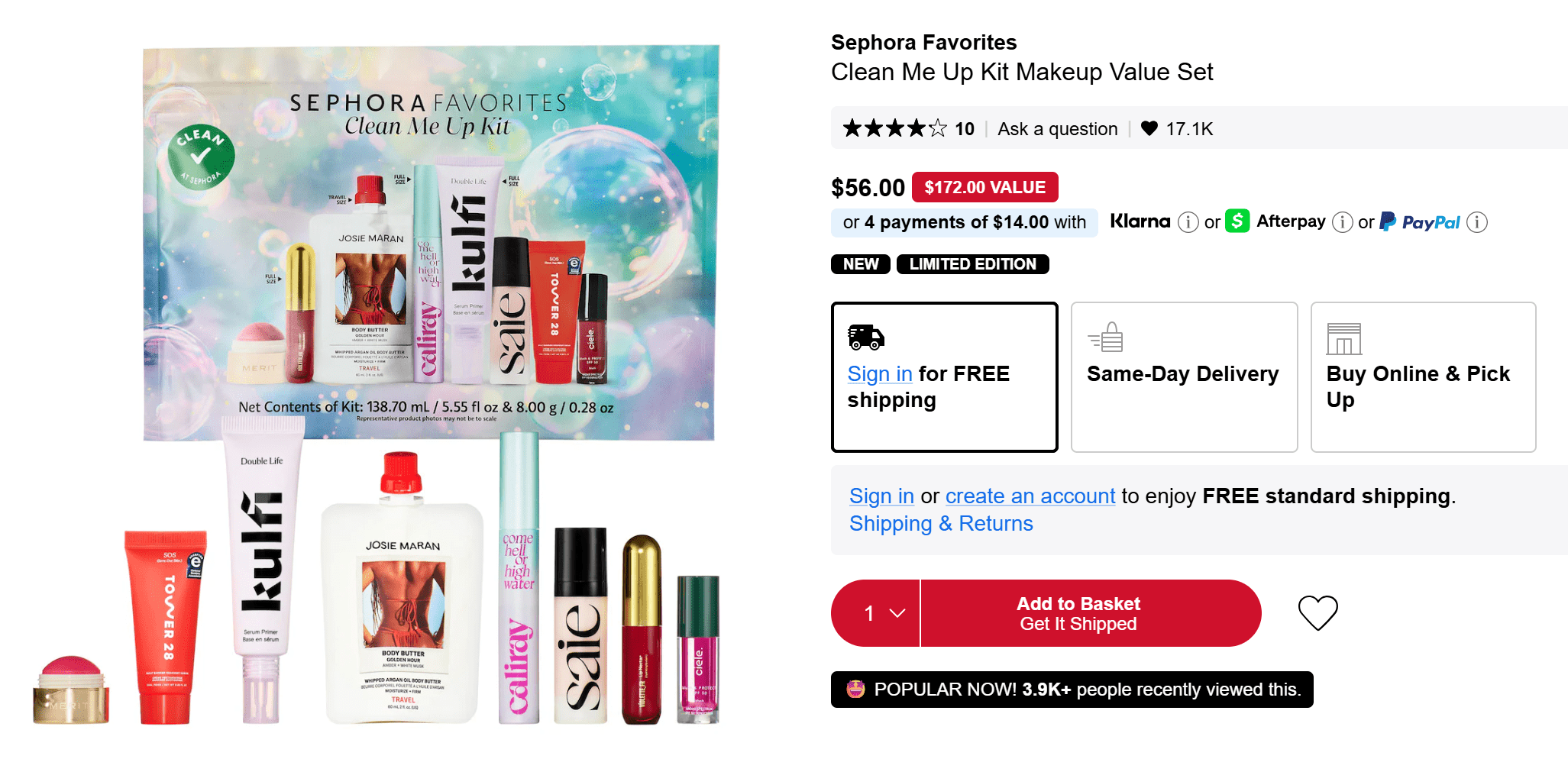 Sephora sells a "Clean Me Up Kit" with eight useful clean beauty products.