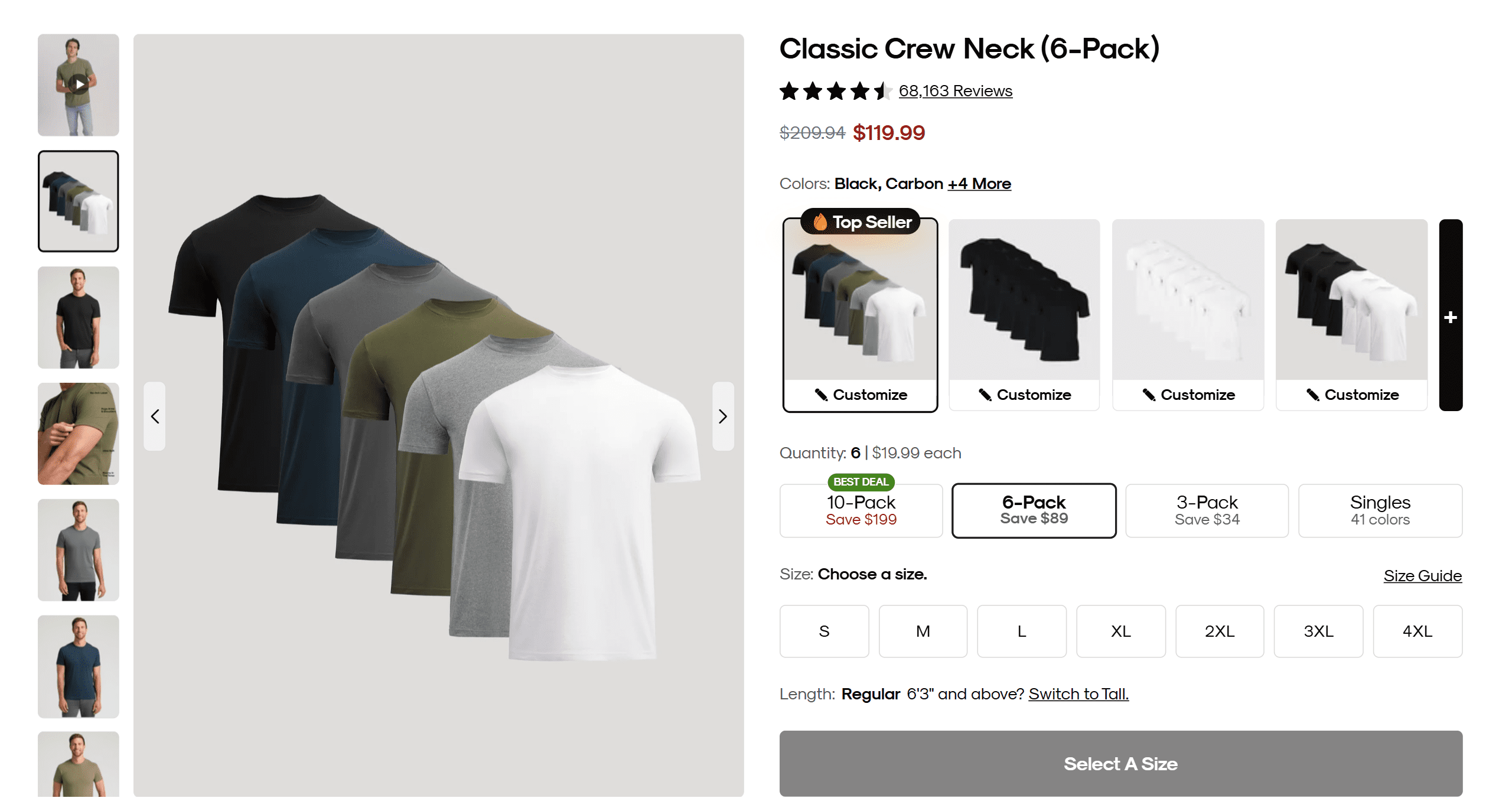 Your will have many choices of quantity pricing to buy True Classic tees.