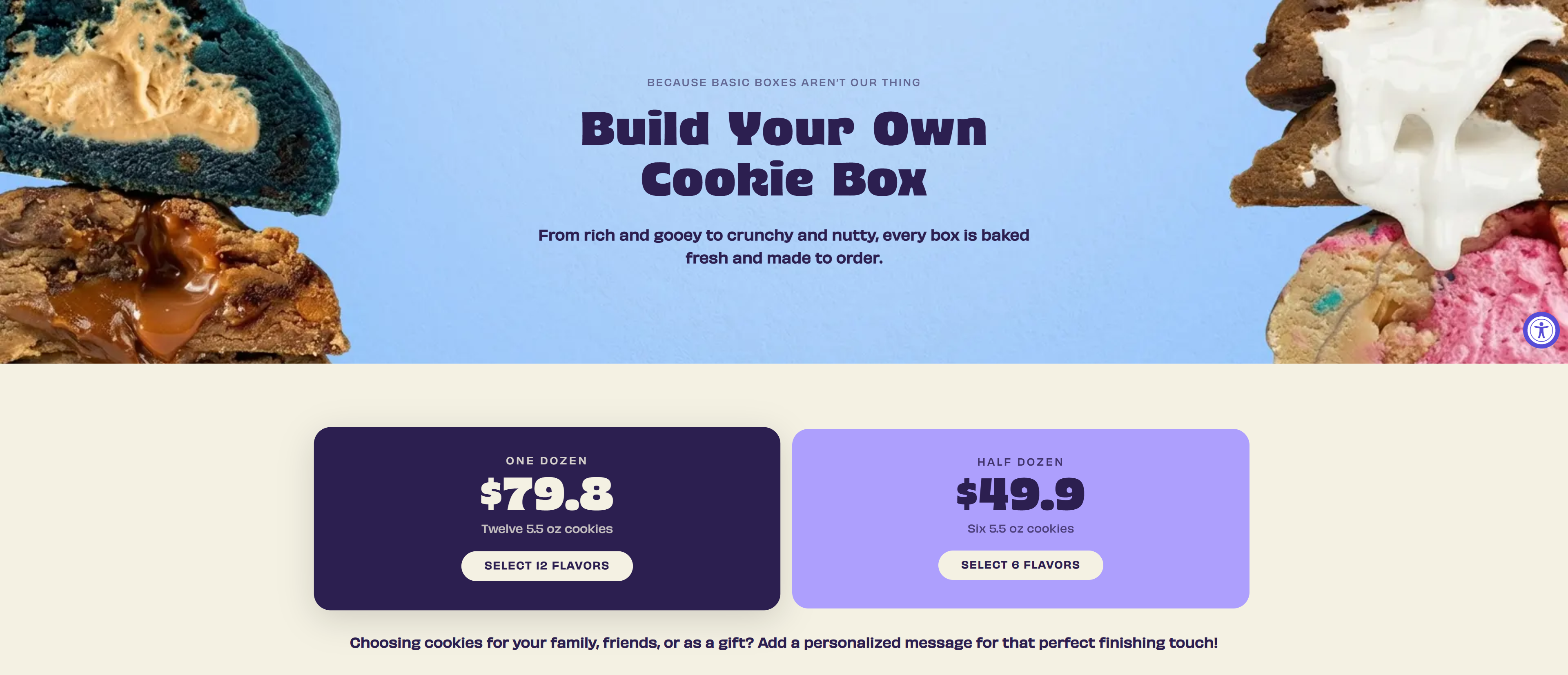 Fat & Weird Cookies allow you to build your own cookie box.