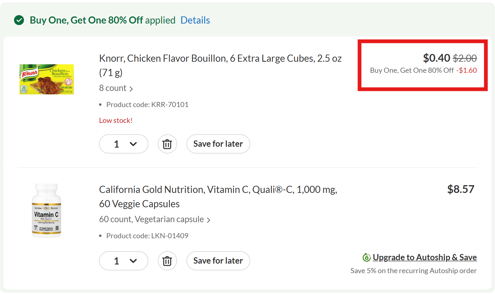 Mix and match BOGO where the discounted item is different from the main product.