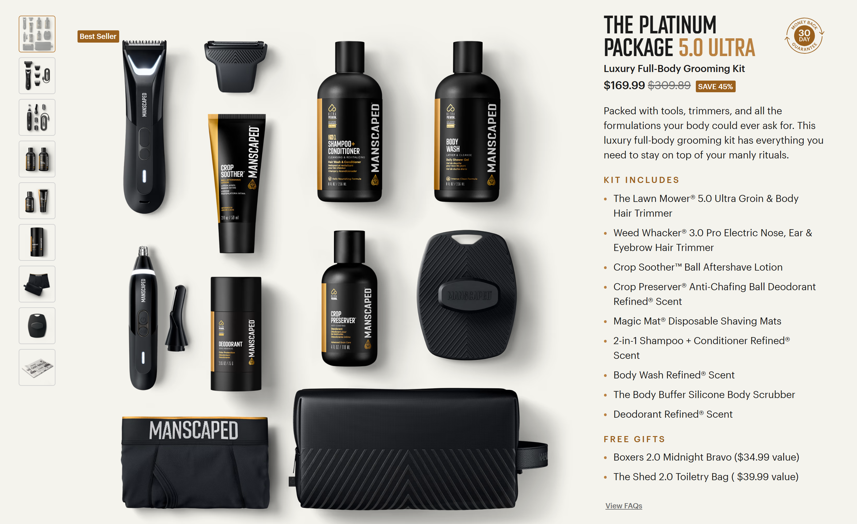 A curated full-body grooming kit.