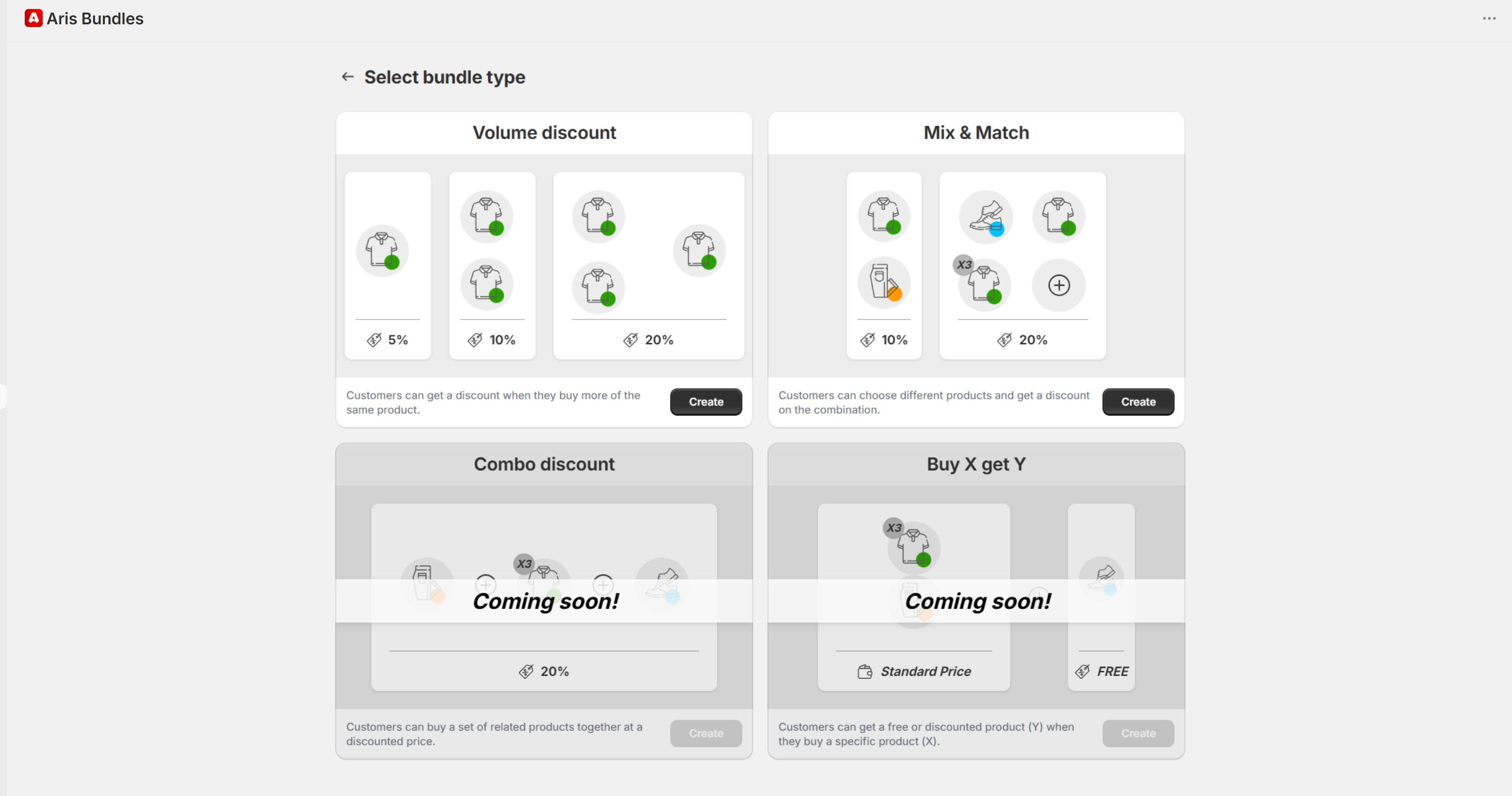 Features you can set up with Aris Bundle app.