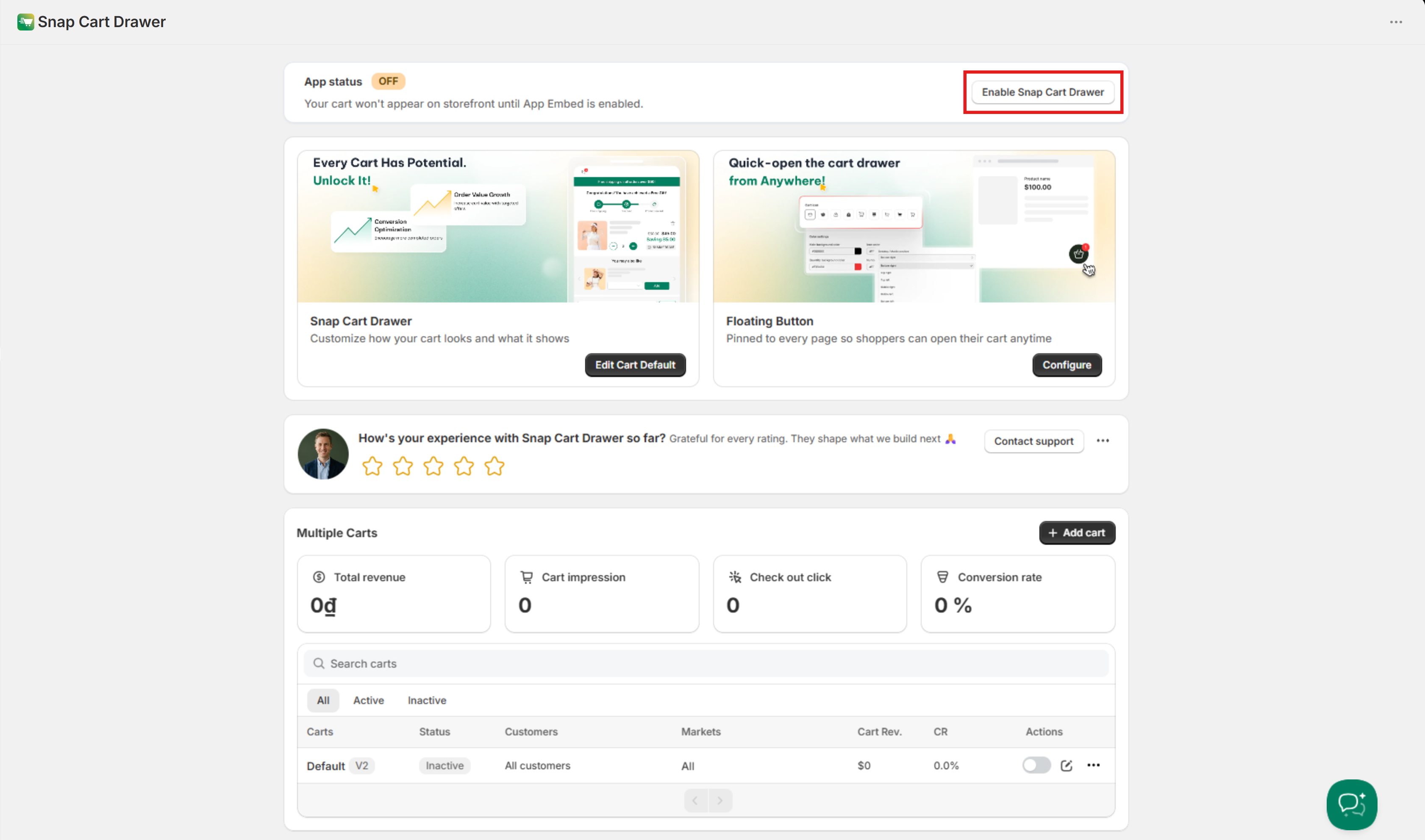 Enable app embed.