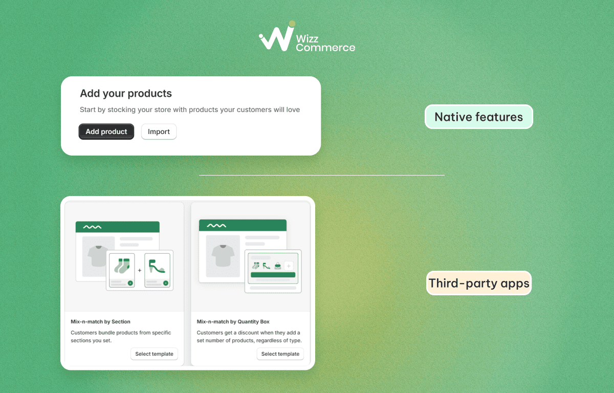 Shopify built-in features compared to Shopify apps.