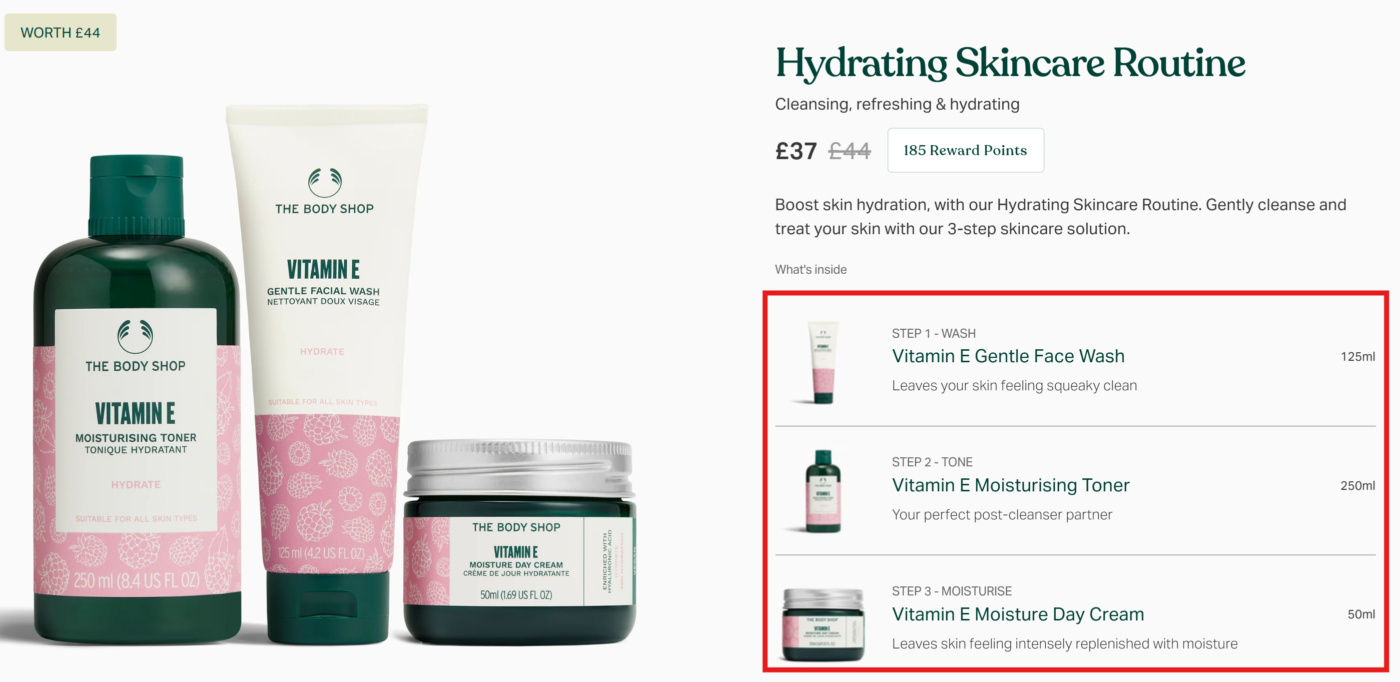 Each product inside the bundle serves different steps of skincare routine.