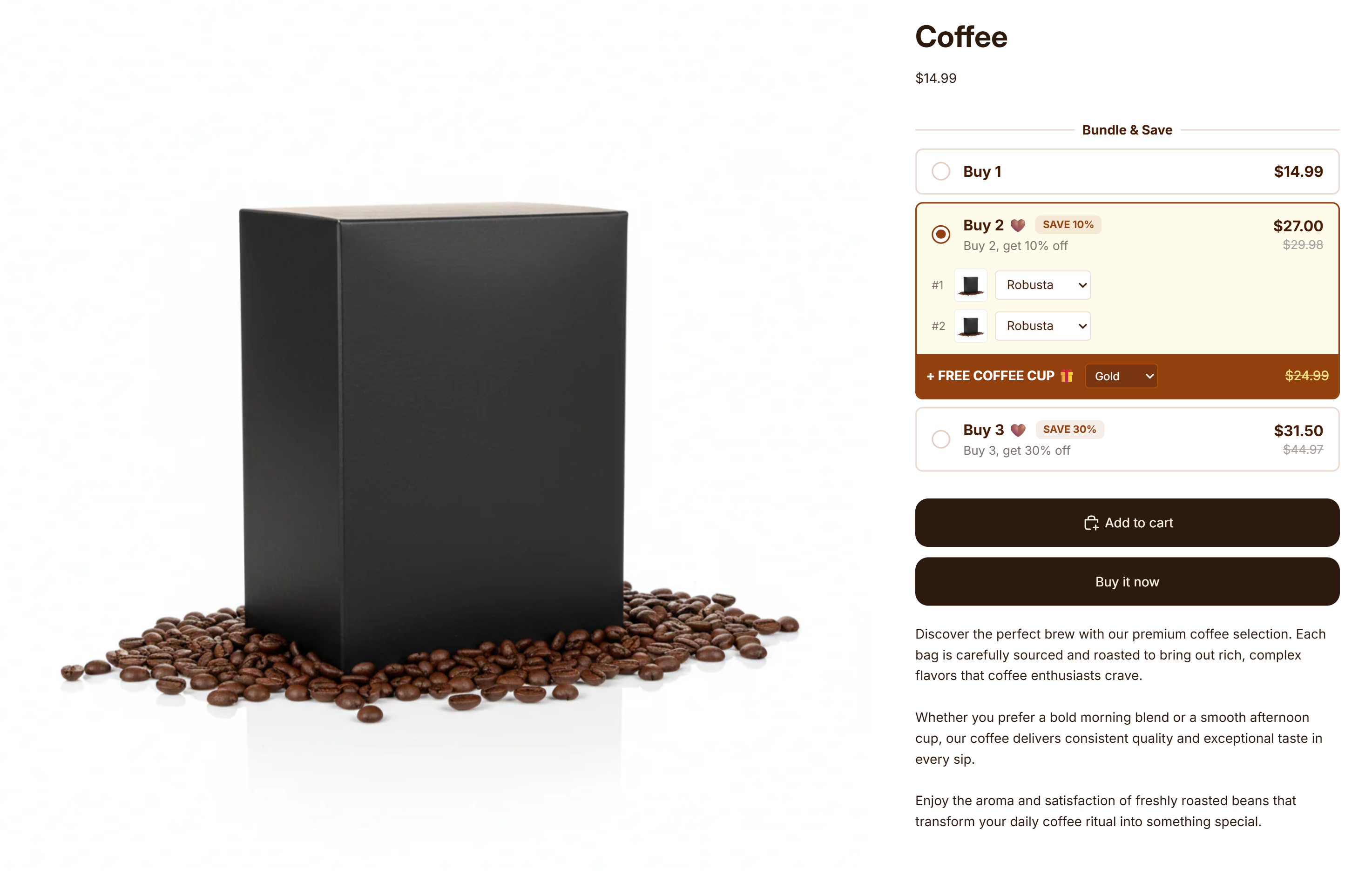 Tiered pricing on Smart Bundle app.
